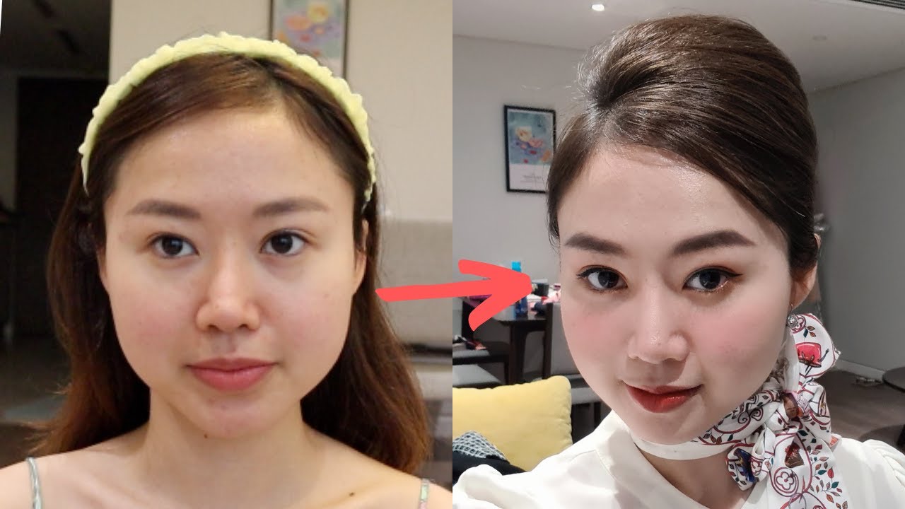 MAKEUP VÀ BÚI TÓC KIỂU TIẾP VIÊN HÀNG KHÔNG| Vừa makeup vừa tám xàm xí | Jolin Sydney