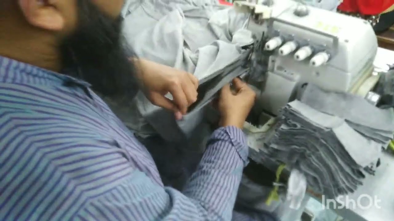 How to  t-shirt neck joint and overlock machine#garments #mk riyaz 26