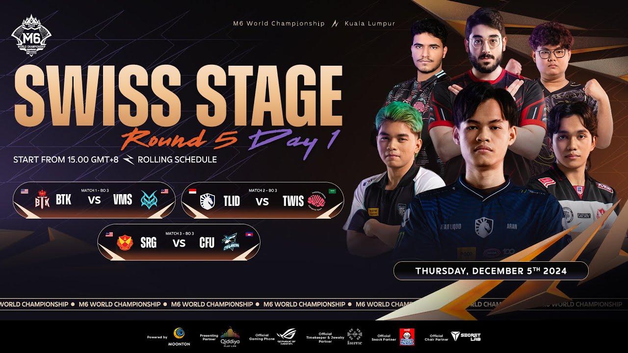 🔴LIVE | MLBB M6 World Championship | Swiss Stage Round 5 Day 1