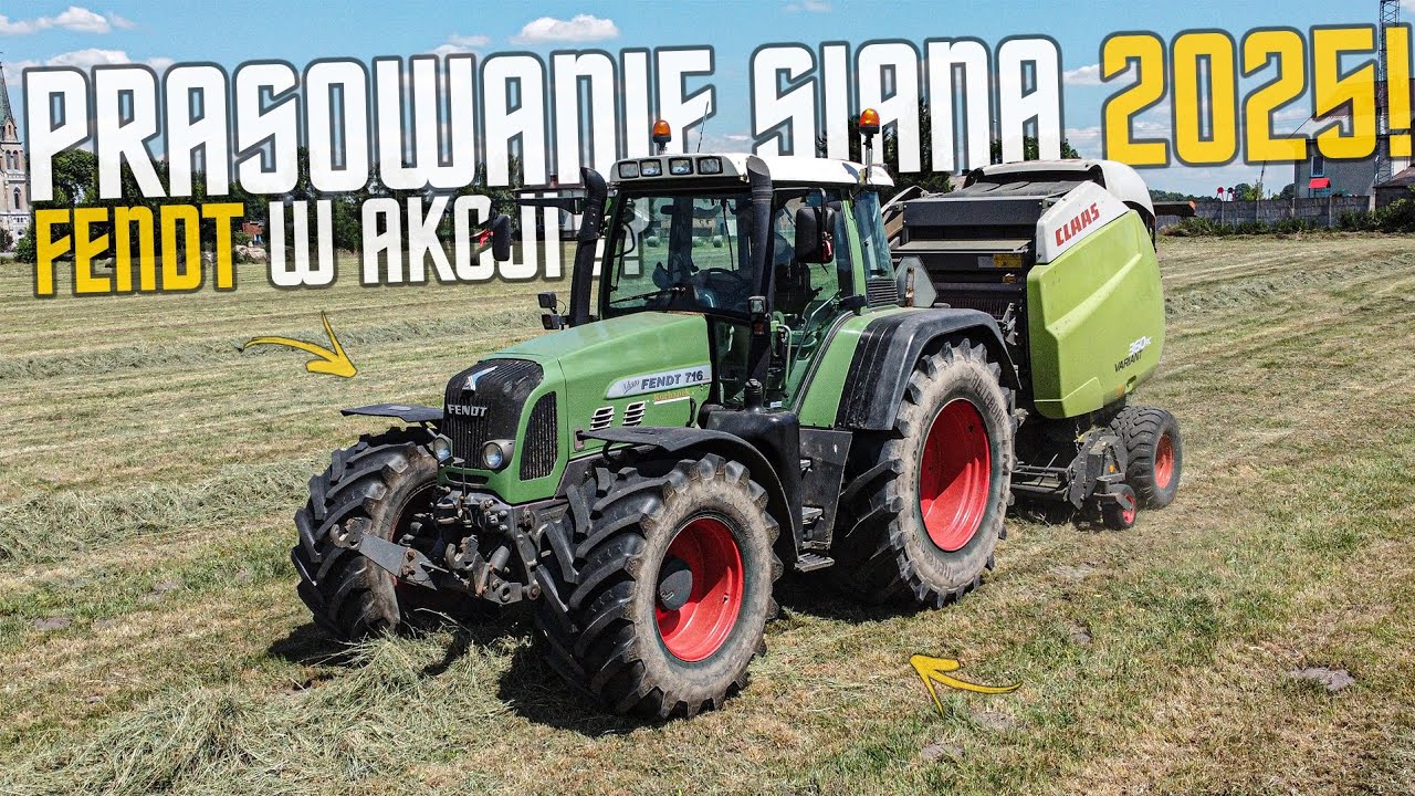 ☆Pierwsi We Wsi!?☆Prasowanie Siana 2025!☆Fendt 716 Vario & Claas Variant 360 RC W Akcji!?☆