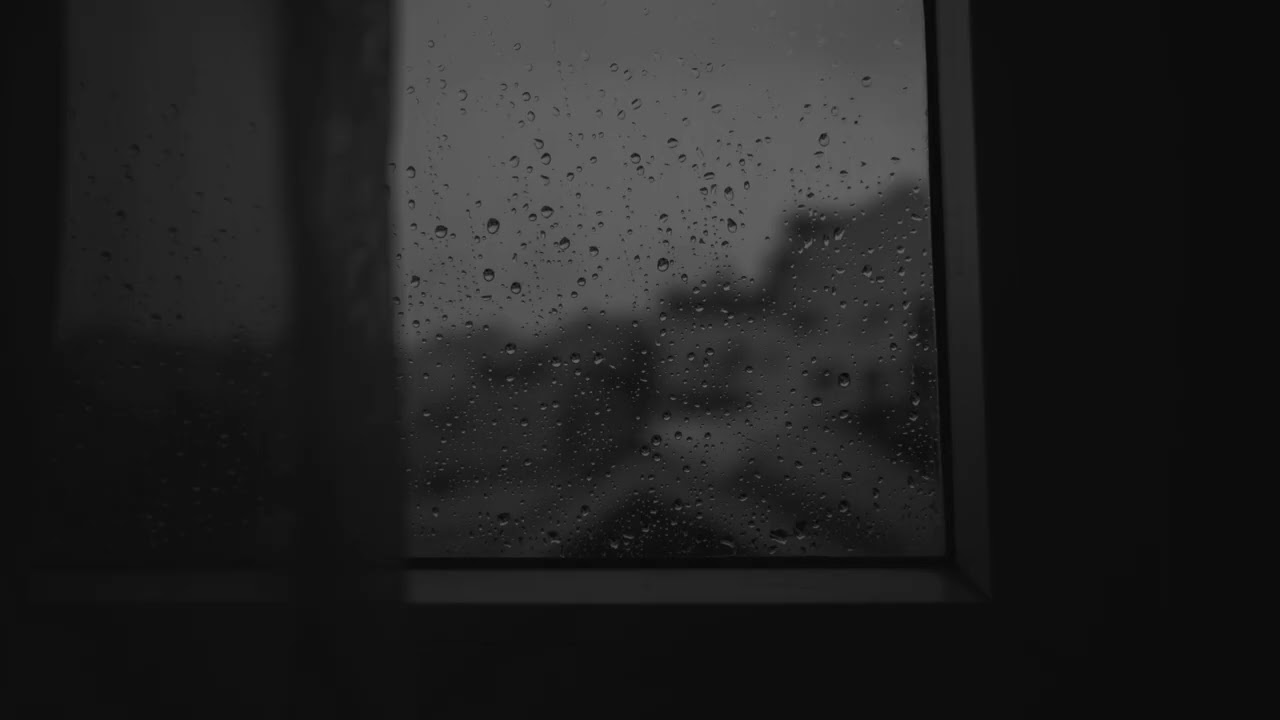 8 Hours of Rain for Deep Sleep 🌙 Black and White Night Ambience.