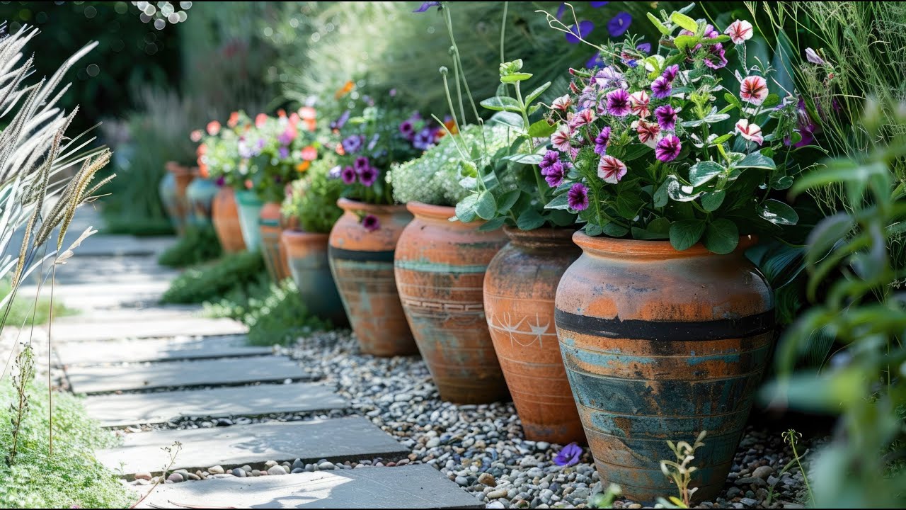 Rustic Farmhouse Backyard Garden Ideas with Stunning Upcycled Decorations