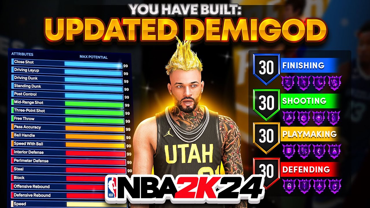 *UPDATED* BEST SHOOTING CENTER BUILD ON NBA 2K24! OVERPOWERED POPPER BUILD FOR COMP!