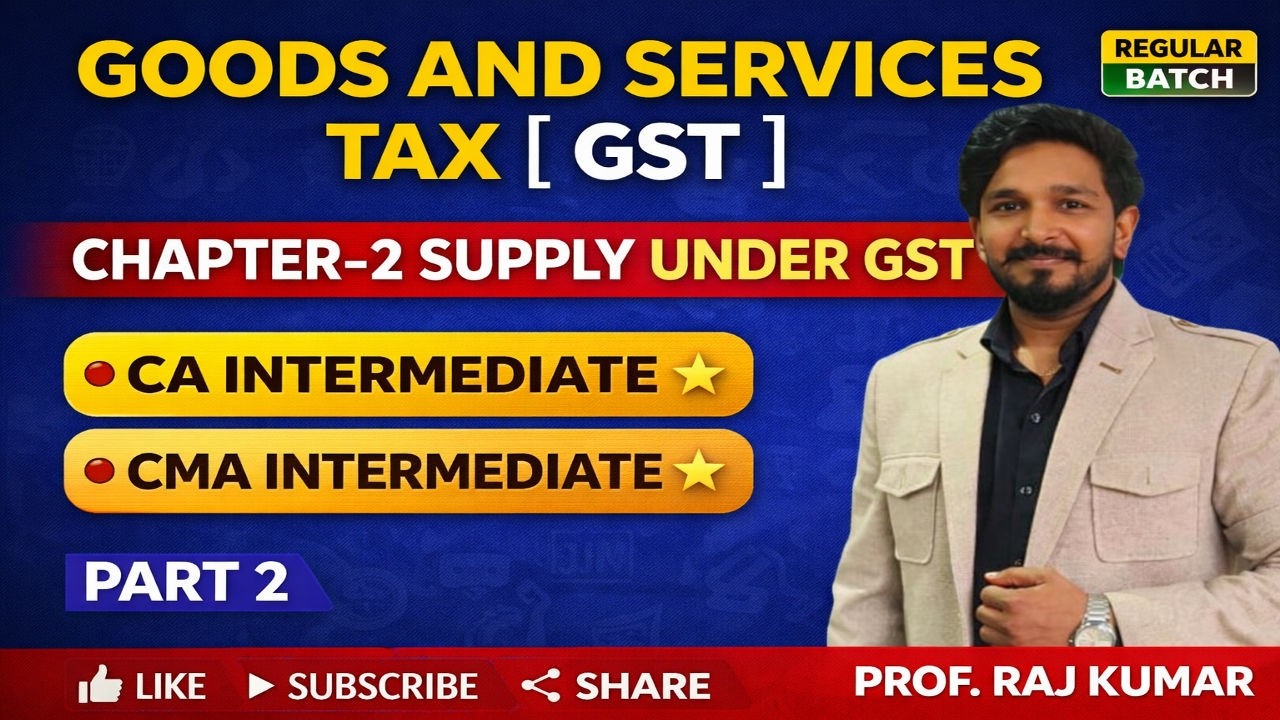 Goods and services tax | chapter 2 | supply under GST | schedule 3|ca intermediate|cma intermediate|