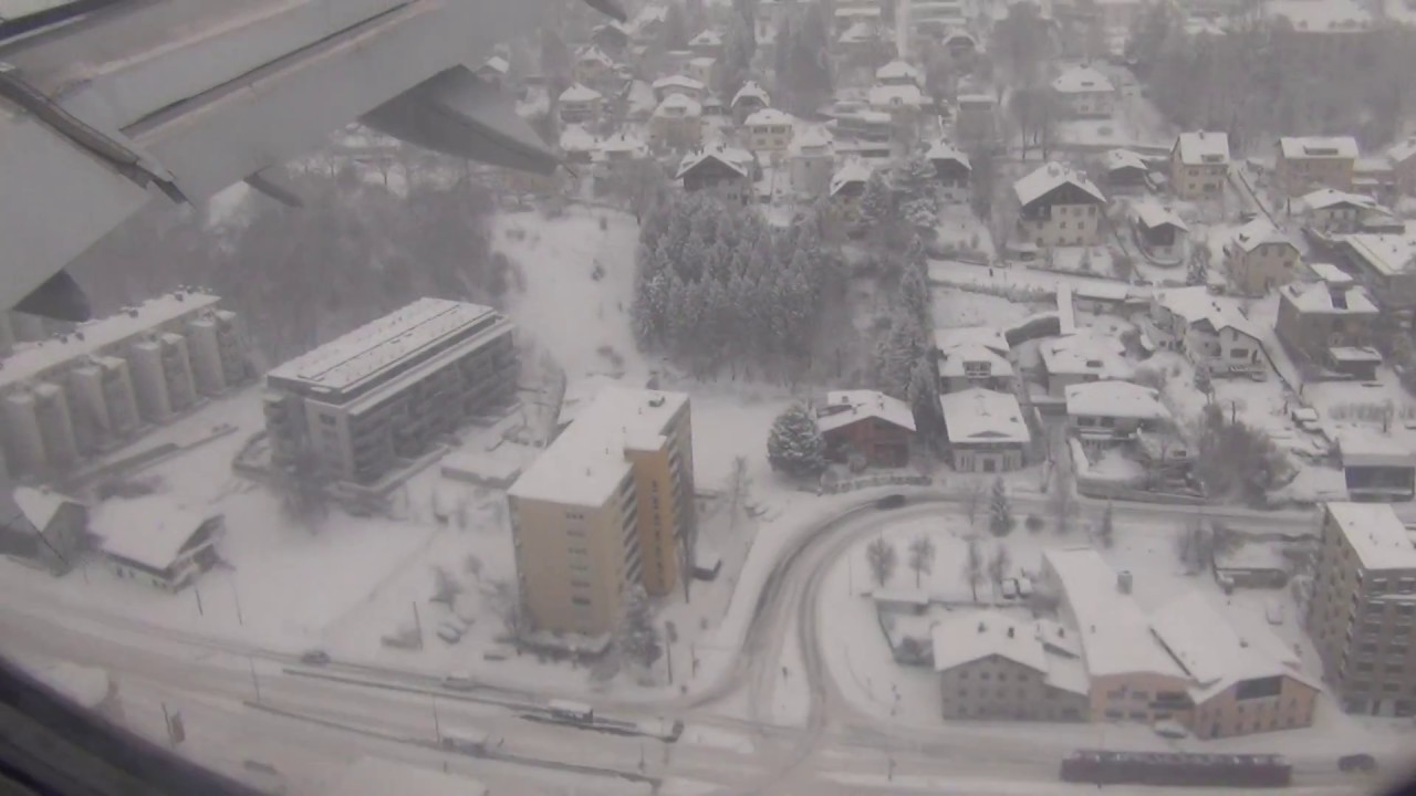 Landing in Innsbruck during a snow strom