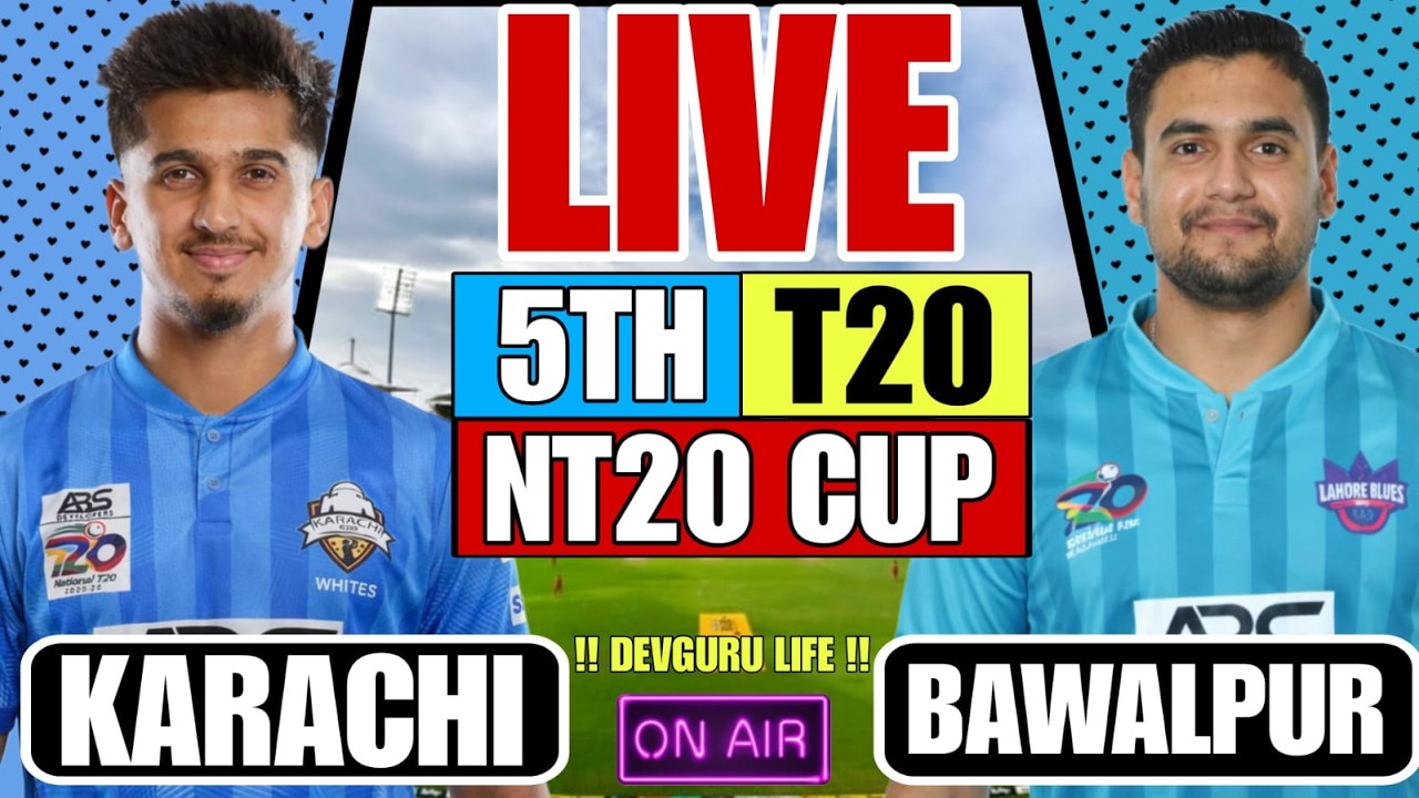 🔴National T20: Karachi vs Bahawalpur | 5th T20 | Scores and Commentary | Karachi vs Bahawalpur