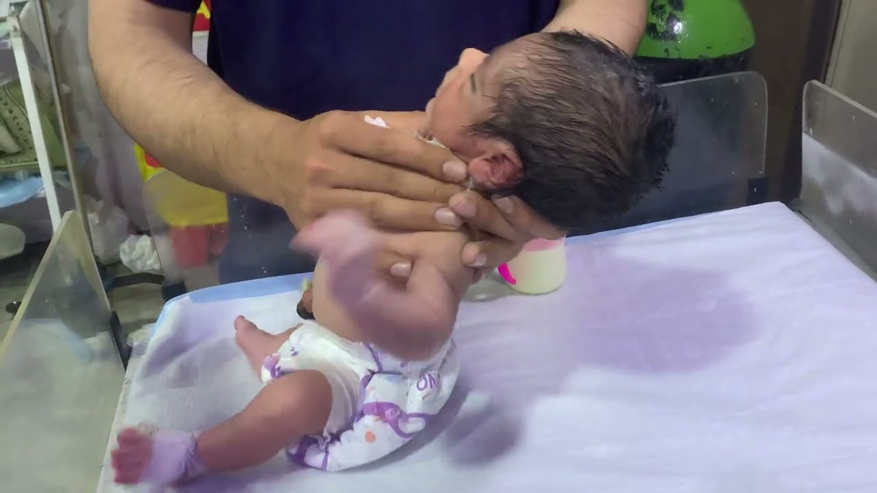 Cute baby first feeding taril in nicu  , nicu marcal baby 