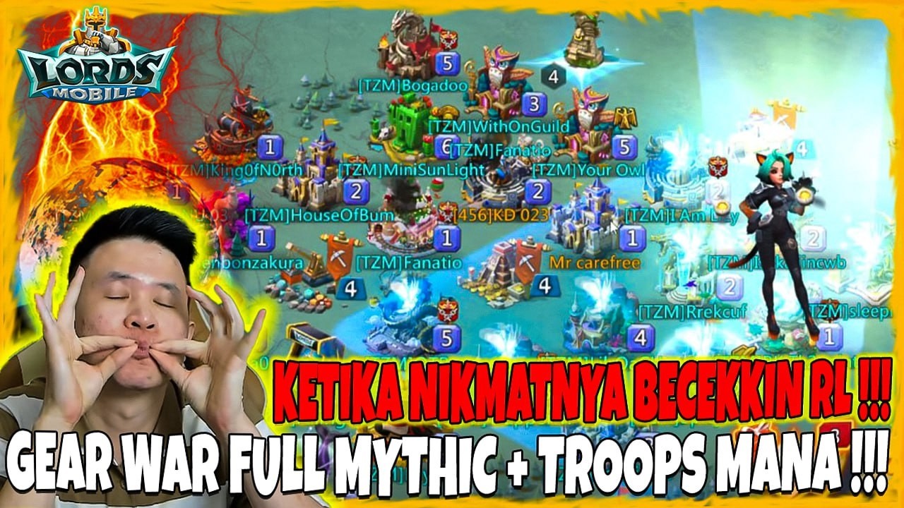 KETIKA NIKMATNYA BECEKKIN RL GEAR WAR FULL MYTHIC + TROOPS MANA CHARGE !!! - Lords Mobile Indonesia