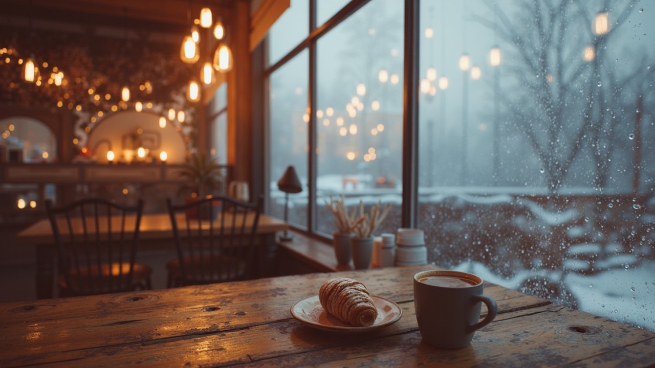 Cozy Coffee House Ambience ~ Relaxing Smooth Jazz for Stress Relief & Focus Study