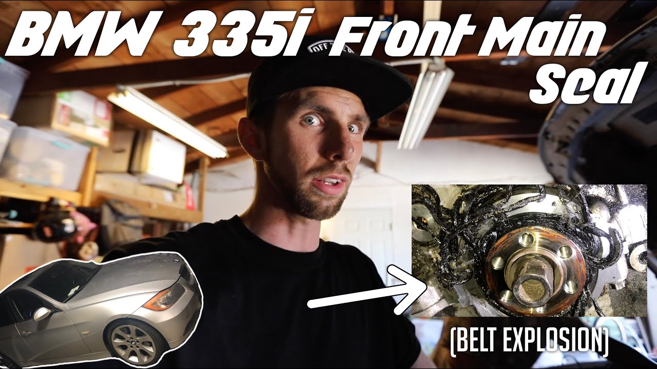BMW 335i Front Main Seal (full install) after Belt EXPLOSION!!