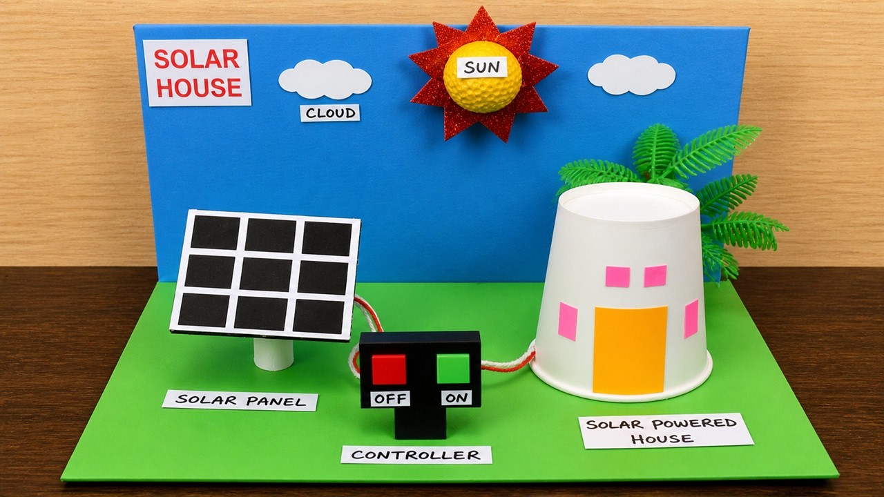 solar powered house model making for school science project innovative | DIY pandit