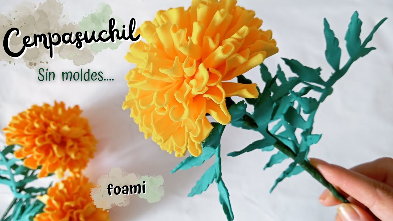  Cómo hacer Flor de Cempasuchil en foami/ Elaboración de flor de cempasuchil en foami sin moldes