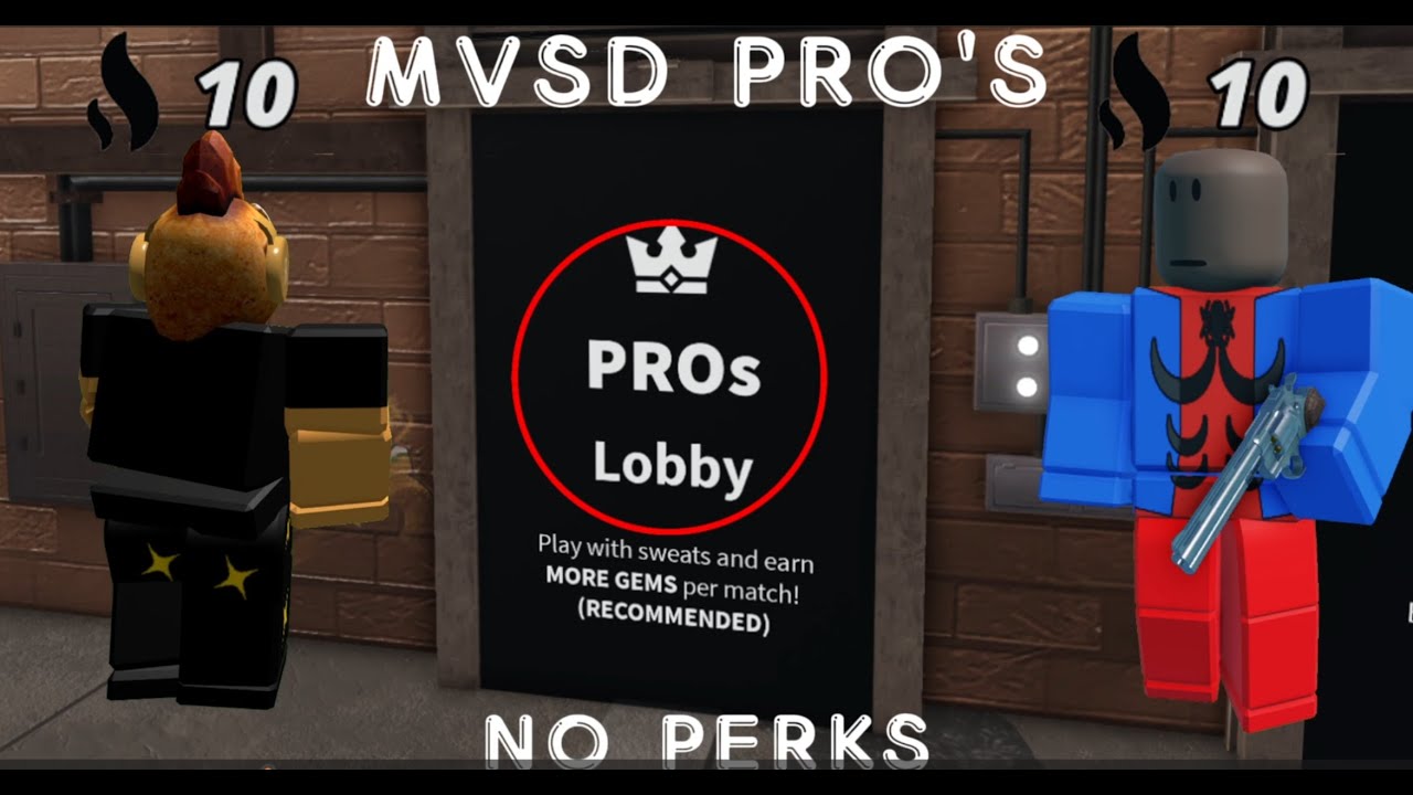PLAYING MVSD PROS WITH NO PERKS (10 STREAK | ROBLOX)
