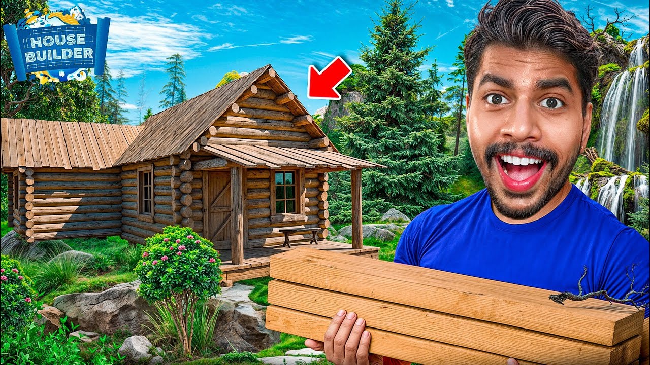 Building Wooden House in Middle of the Jungle!! House Builder 