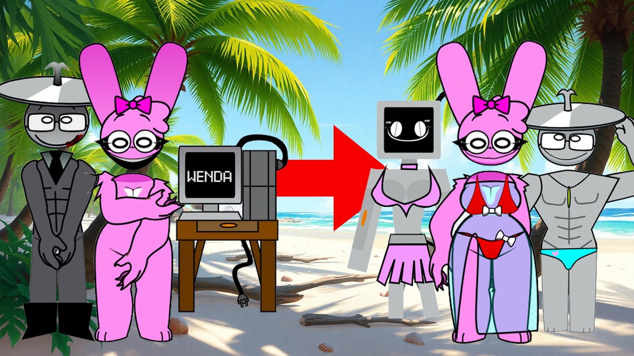 Incredibox Sprunki Wenda Treatment: Human on the Beach (NEW UPDATE!)