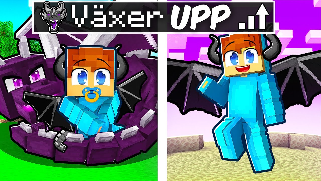 Växer Upp Som En DRAKE i Minecraft!