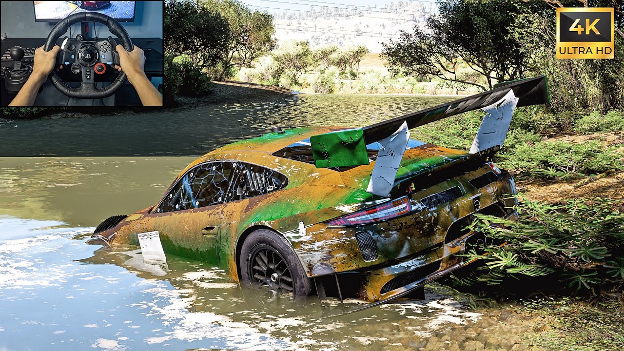 Rebuilding Porsche 911 GT3 R - Forza Horizon 5 Logitech G29 Stering Wheel Gameplay