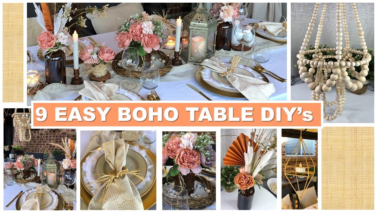 HOW TO! 9 EASY BOHO DIY's for your home decor | BOHO tablescape & BOHO Chandelier | 2021