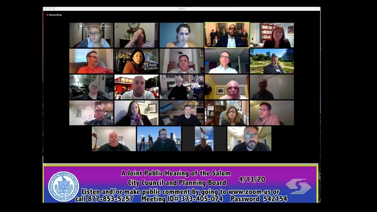 Salem, Massachusetts City Council and Planning Board Meeting 4/13/2020