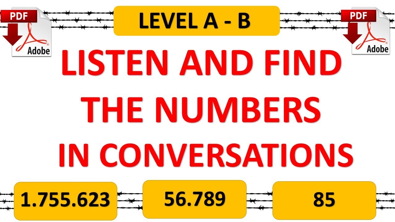 LISTENING EXERCISE - Numbers in Conversations + PDF - B level - Easy English Lesson