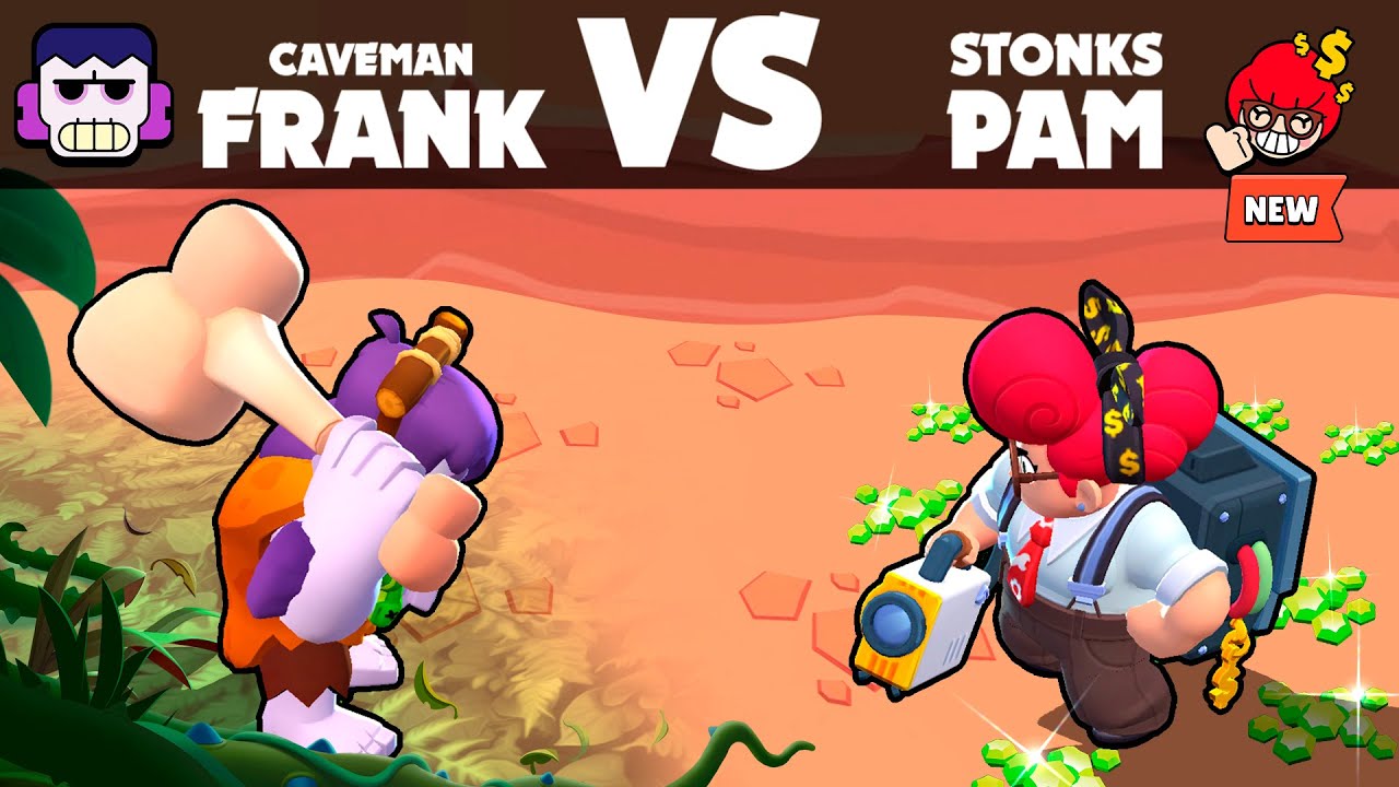 🌴 CAVEMAN FRANK vs STONKS PAM📈 | 1 vs 1 | Brawl Stars