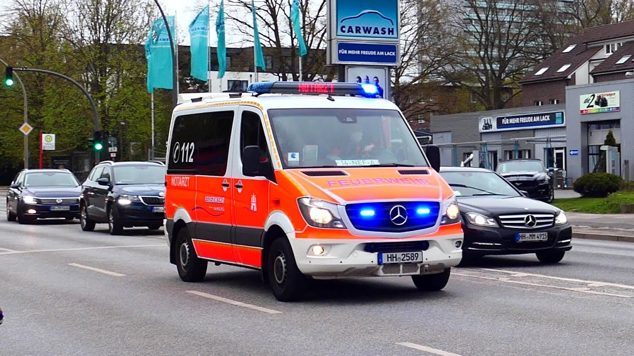 [Perfekte Rettungsgasse] 14-NEF-A auf Einsatzfahrt in Hamburg Osdorf