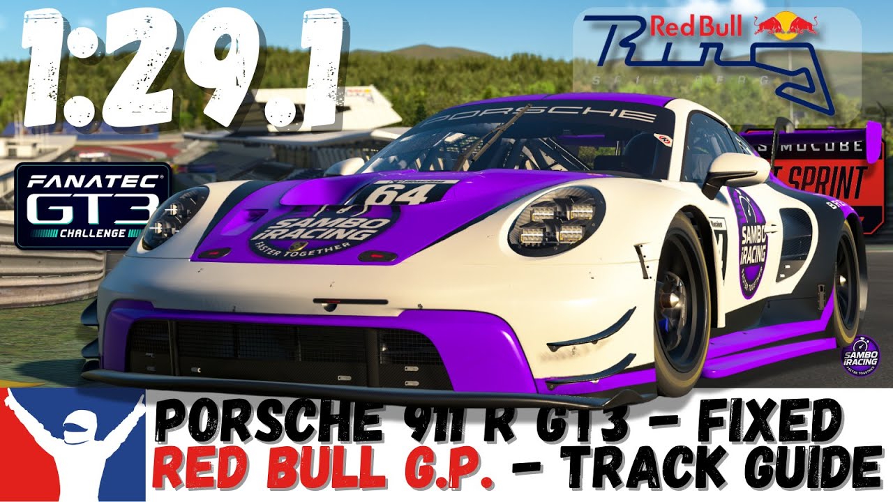 iRacing Porsche 911 992 R GT3 Red Bull Guide - 1:29.1 - Porsche GT3 Red Bull Track Guide