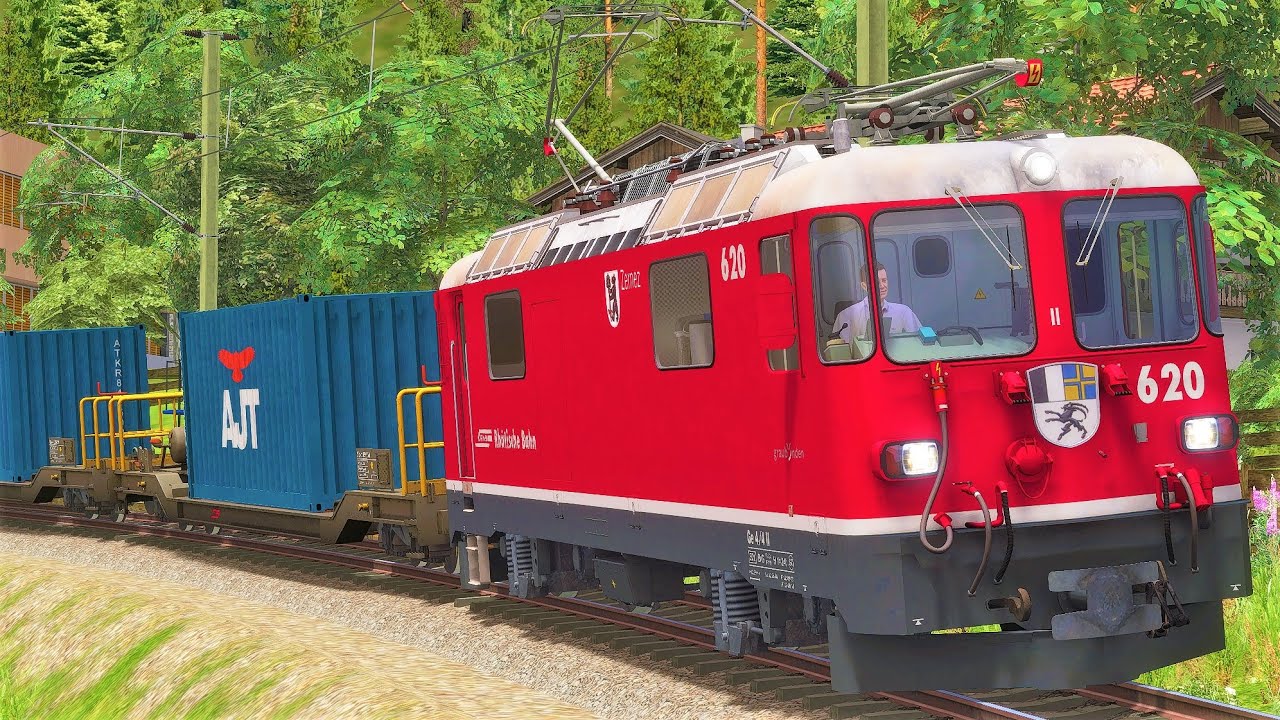 Surselva - Rhätische Bahn | TRAIN SIMULATOR 2020 | Ge 4/4 II & Güterzug | Rivet Games