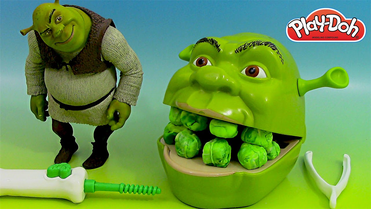 Play Doh  Shrek P&acirc;te &agrave; modeler Le dentiste &hearts; Play doh Shrek 2 Rotten Root Canal Playset