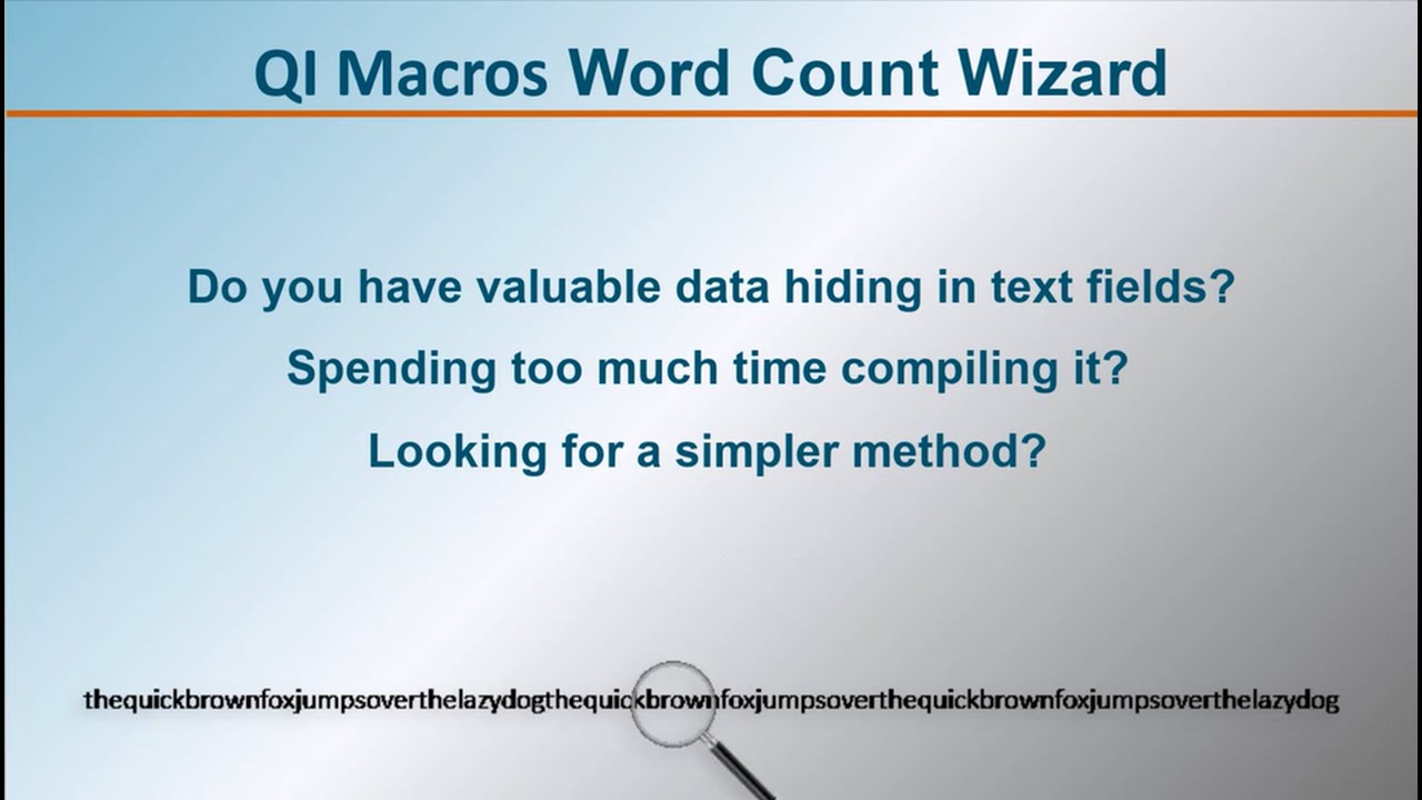 29. QI Macros Word Count Wizard
