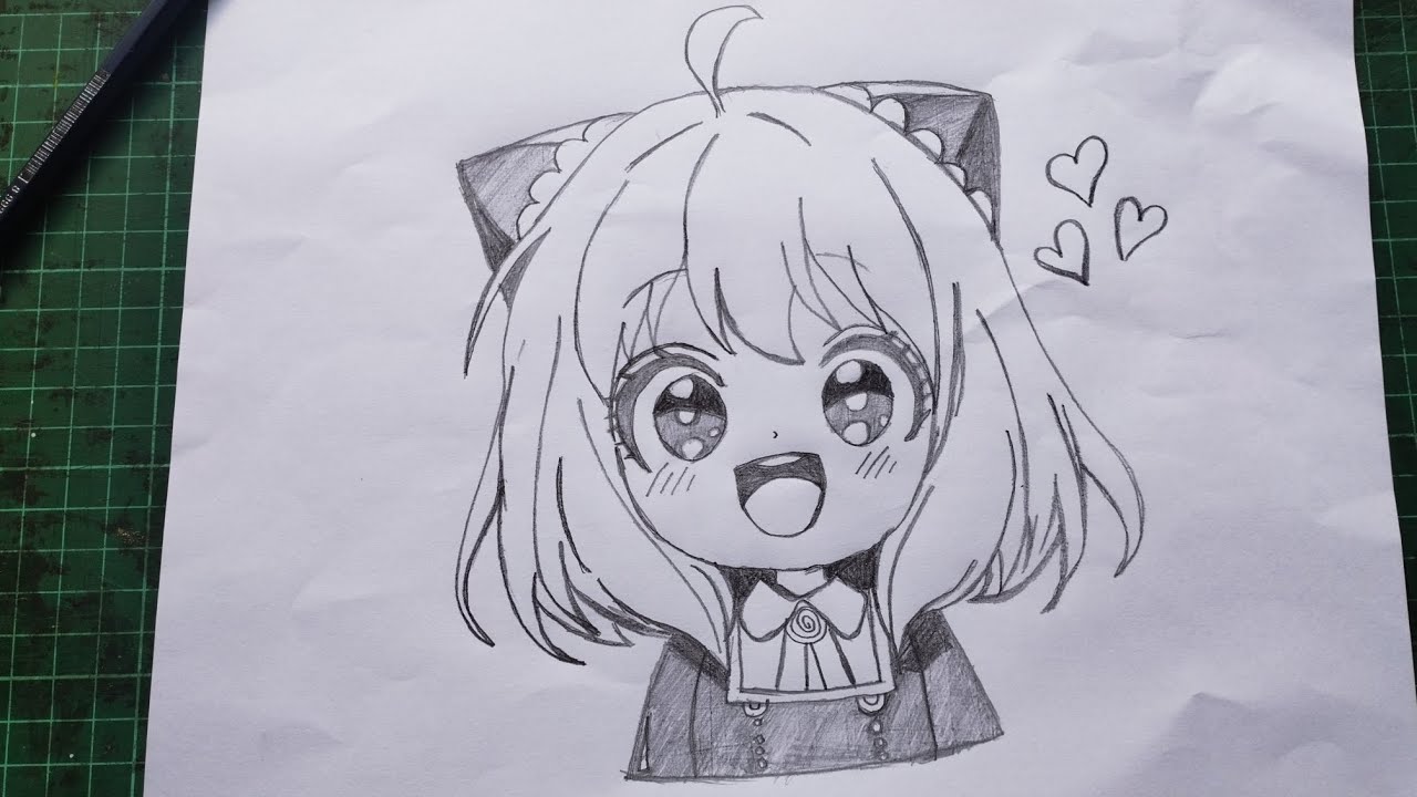 How to draw anya forger | easy anime pencil drawing | spy x family