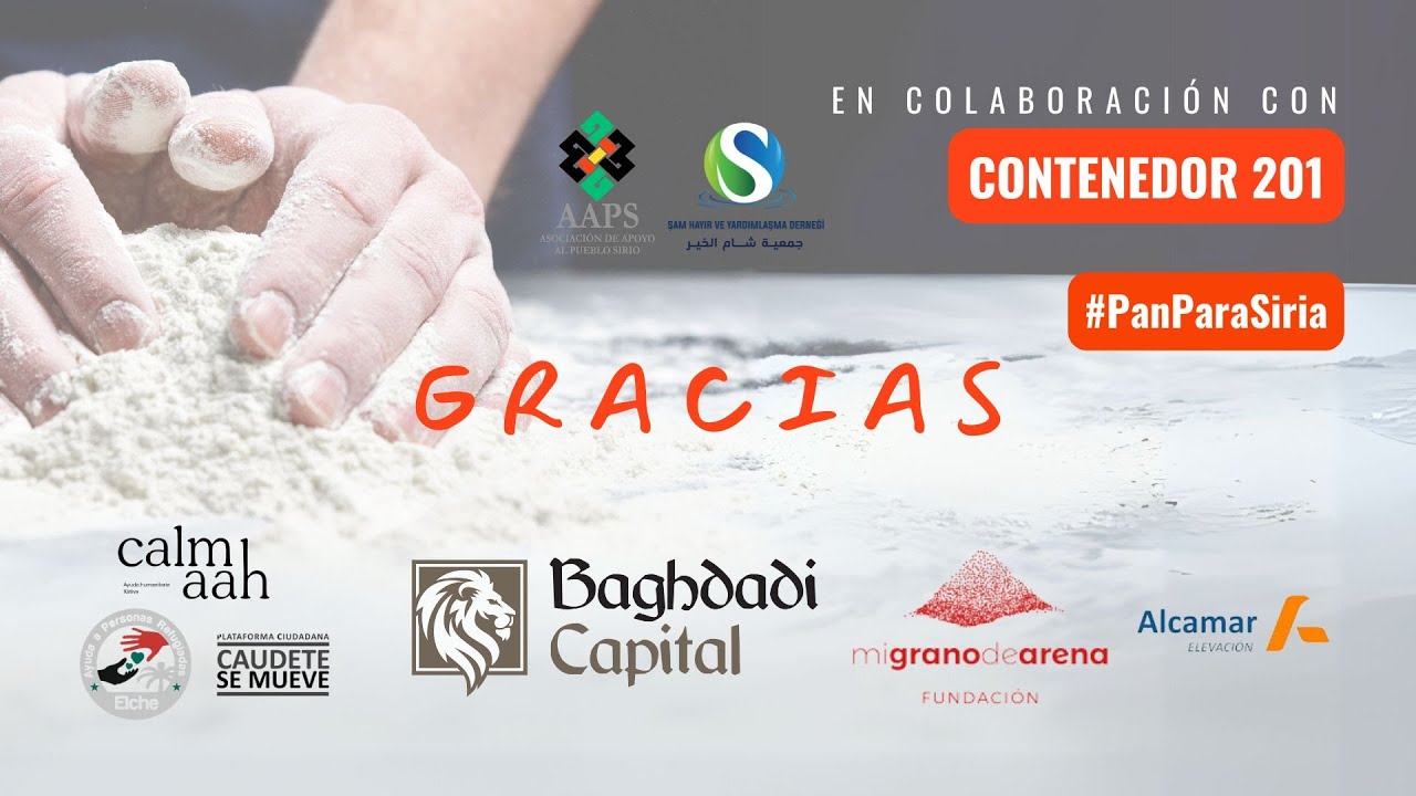 Entrega del contenedor 201 #Panparasiria. Baghdadi Capital  Calmaah, AAR Elche y Caudete se Mueve