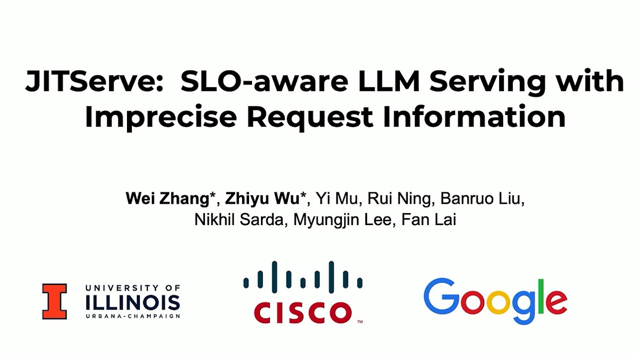 NSDI '26 - JITServe: SLO-aware LLM Serving with Imprecise Request Information