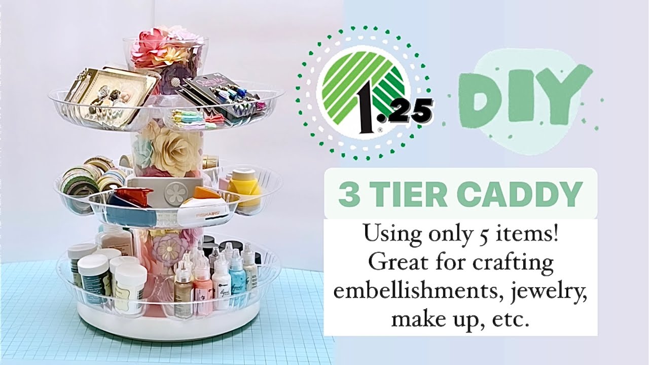 Dollar Tree DIY  - 3 Tier Caddy for organization 💚