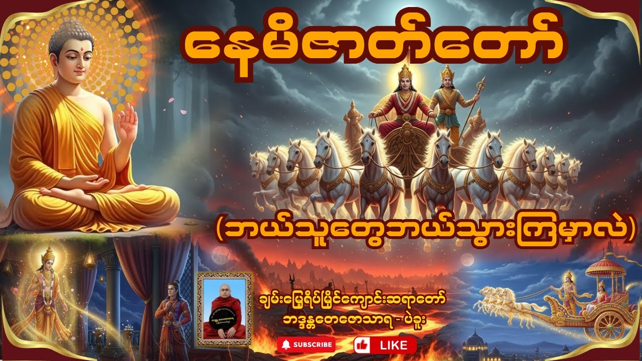 နေမိဇာတ်တော်(ဘယ်သူတွေဘယ်သွားကြမှာလဲ) တရားဒေသနာတော် - ချမ်းမြေ့ရိပ်မြိုင်ကျောင်းဆရာတော်