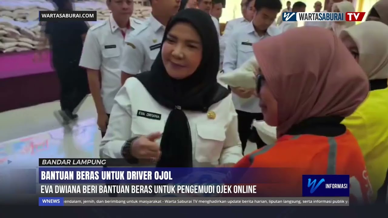 OJOL DAPAT BANTUAN BERAS DARI WALIOTA EVA DWIANA | WARTA SABURAI TV