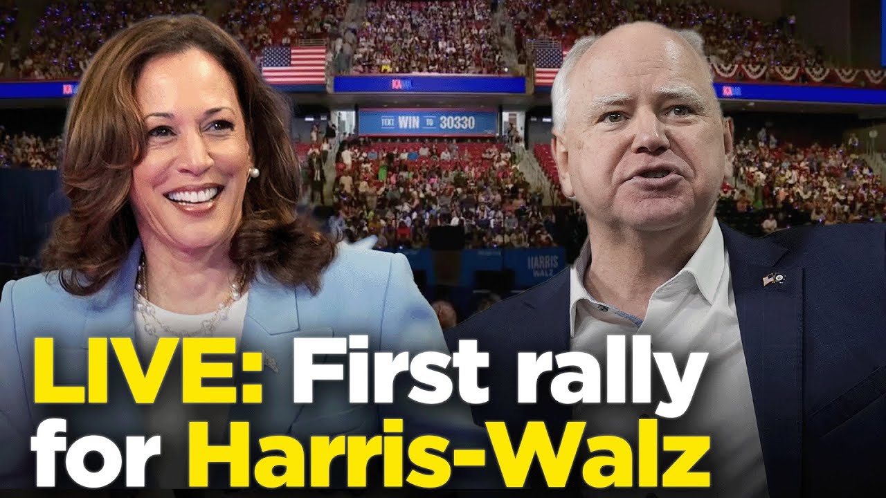 Watch live: Harris courts voters in Philadelphia at first rally with VP pick Tim Walz