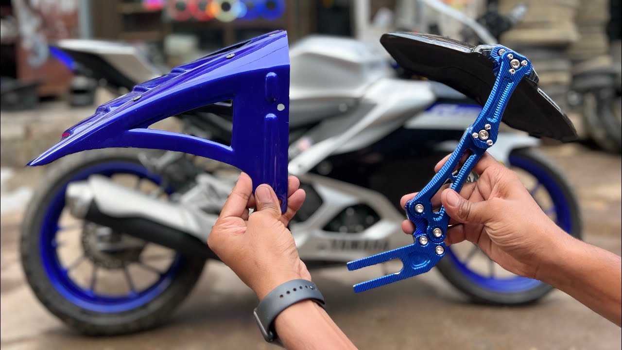 Installing Shark fin Mudguard & CNC Tyre Hugger 🤩 | R15M Modification | R15 v4 Modified | Techno