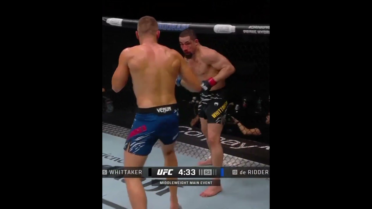 Robert Whittaker knocks down Reinier de Ridder