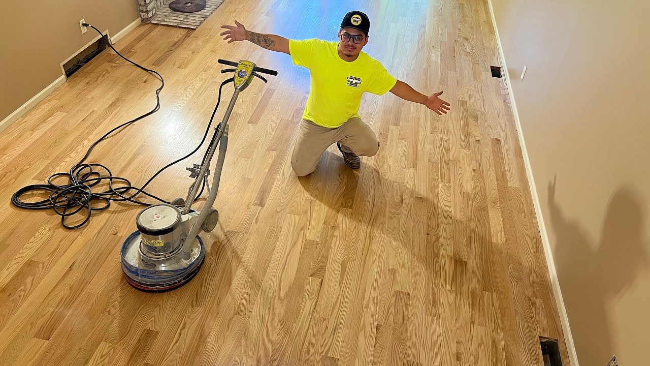 The process of sanding and finishing hardwood floors