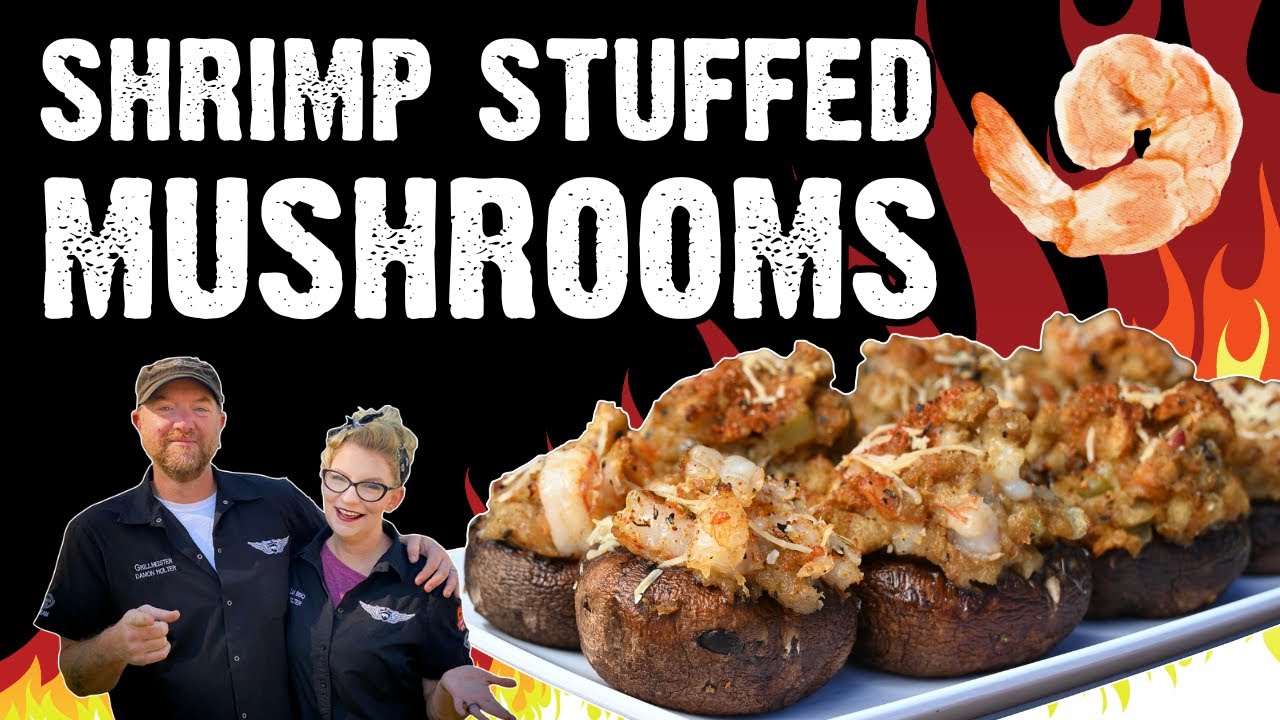 EASY Shrimp Stuffed Mushrooms | Damon and Lu Holter