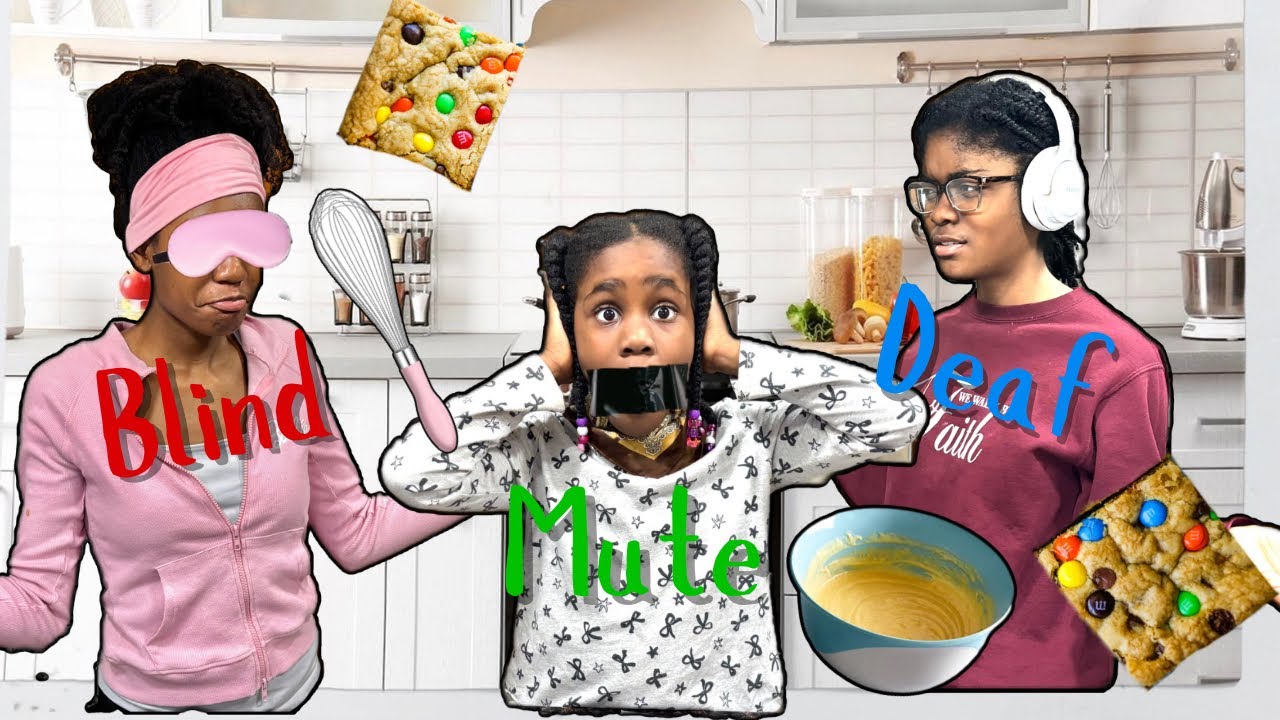 BLIND, DEAF, MUTE CHALLENGE! Ft. My sisters 👯‍♀️ (chaotic)