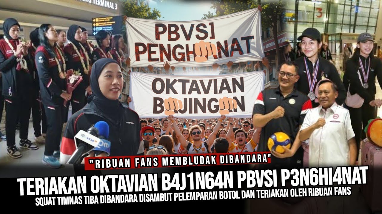 🔴 TERIAKAN OKTAVIAN B4J1N64N PBVSI P3N6H14N4T !! RIBUAN FANS MEMBLUDAK DI BANDARA KEDATANGAN TIMNAS