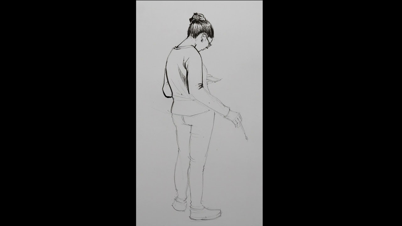 Figure Drawing with Ink by Sikander Singh chandigarh India