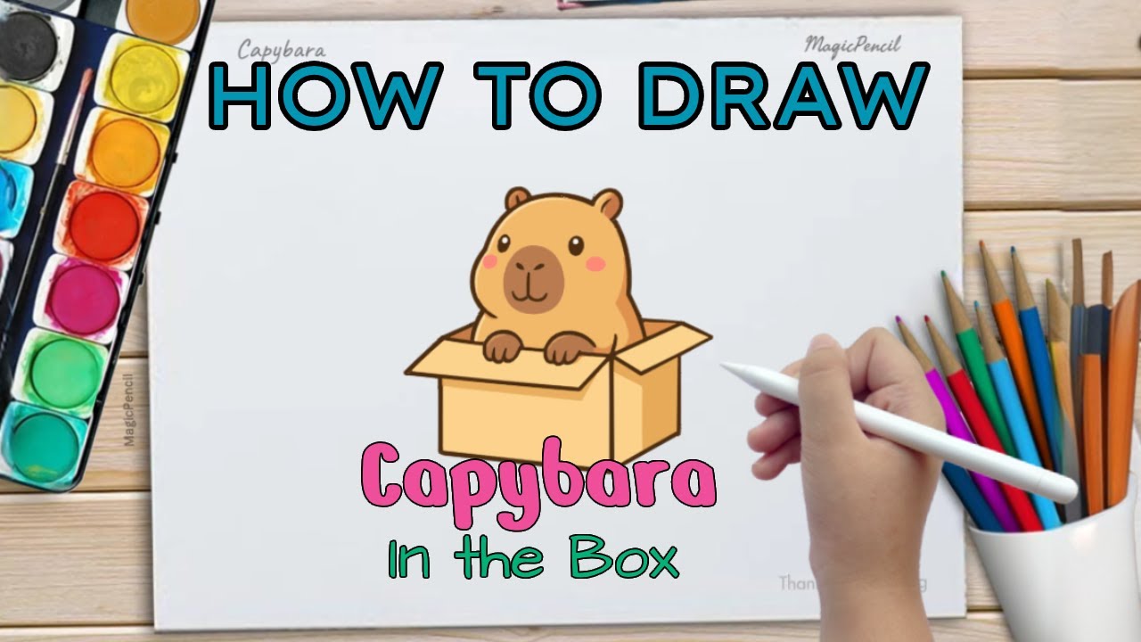 How to Draw a Capybara in a Box | Cute Drawing Tutorial for Kids