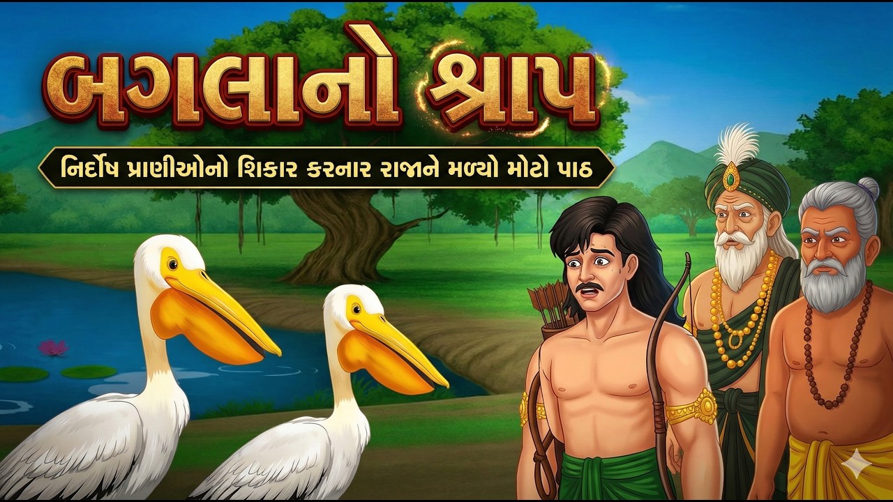 બગલાનો શ્રાપ  નિર્દોષ પ્રાણીઓનો શિકાર કરનાર રાજાને મળ્યો મોટો પાઠ gujrati moral storyl gujarativarta