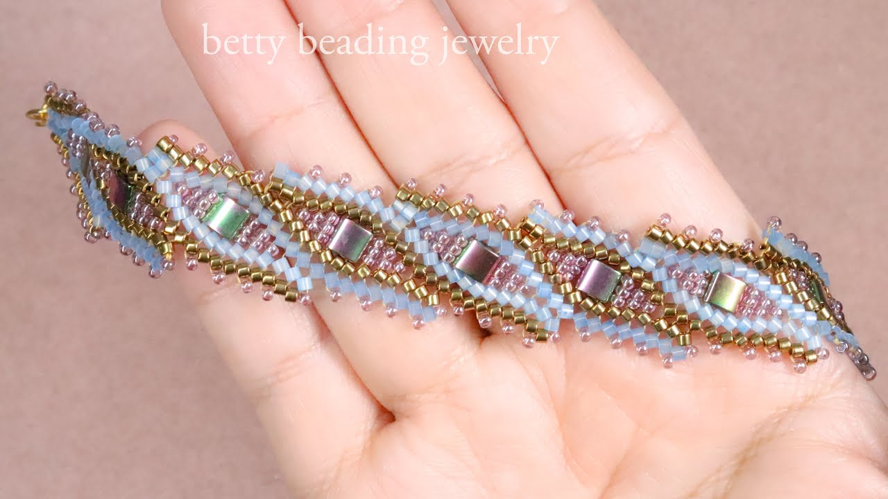 Easy to make beaded inclined herring bone bracelet. jewelry making at home .beading tutorials