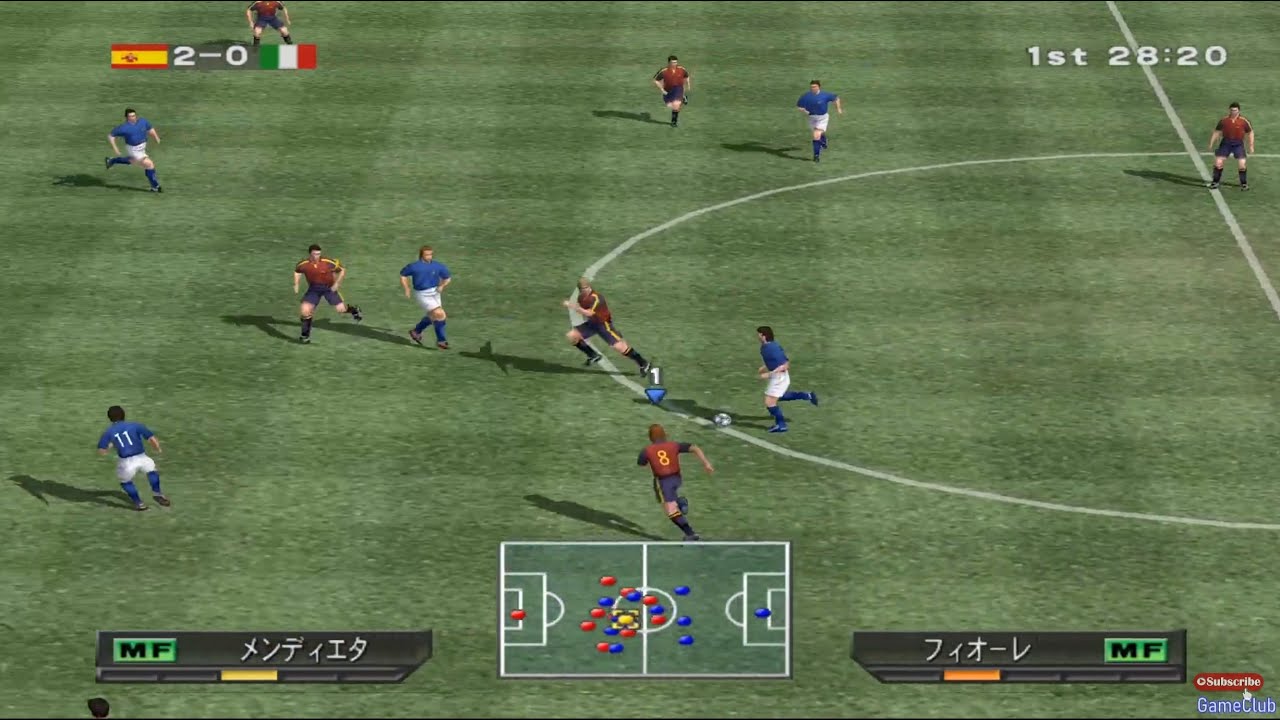 Winning Eleven 5 PS2 - Spain VS Italy Gameplay - Japanese Commentary (1080p 60FPS)