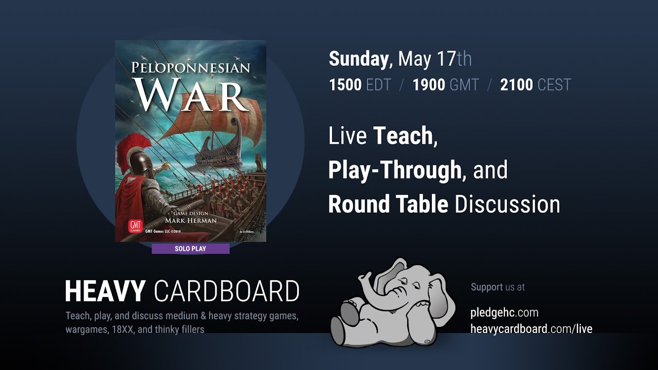 Peloponnesian War 431-404 BC (solo) Teaching, Play-through, & Round table by Heavy Cardboard