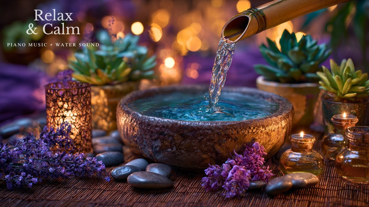 Bamboo Water Fountain Healing 24/7 🌿 Relaxing Music and Nature Sounds for Sleep, Meditation, Study